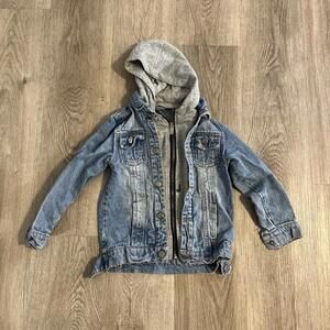 MaCam Boys Blue Denim Jeans Jacket Hoodie Size 5-6